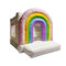 Leão-de-chácara inflável alugado do arco-íris do partido exterior de encerado do PVC com a casa combinado do salto das crianças da corrediça