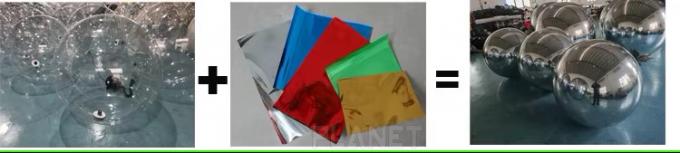 Esfera pendente iridescente gigante Esfera de espelho flutuante de publicidade Bola de espelho PVC Balão de espelho inflável 5