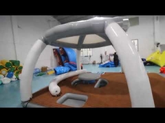3.4x3.4m Docas Flutuantes Inflaveis Parque Aquático Ilha de Descanso Inflavel Com Tenda de Sombra