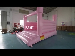 Jumping Castle Slide Inflatable Pastel Pink Inflatable Bouncer White Bounce Jumping House
