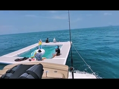 Piscina de água-viva de mar de camada dupla Piscina marinha inflável flutuante com rede