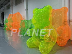Escenário de evento portátil PVC transparente inflável urso transparente para decoração