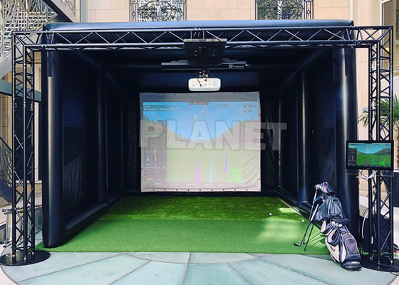 Tenda de simulador de prática de golfe inflável personalizada com logotipo hermético