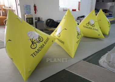 boia inflável do triângulo de encerado amarelo de 1.2m com logotipo feito sob encomenda